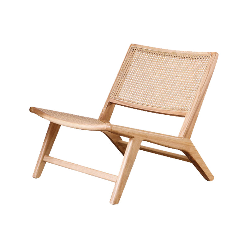 Leather Woven Back Chair Basic Four Leg Lounge Chair for Living Room