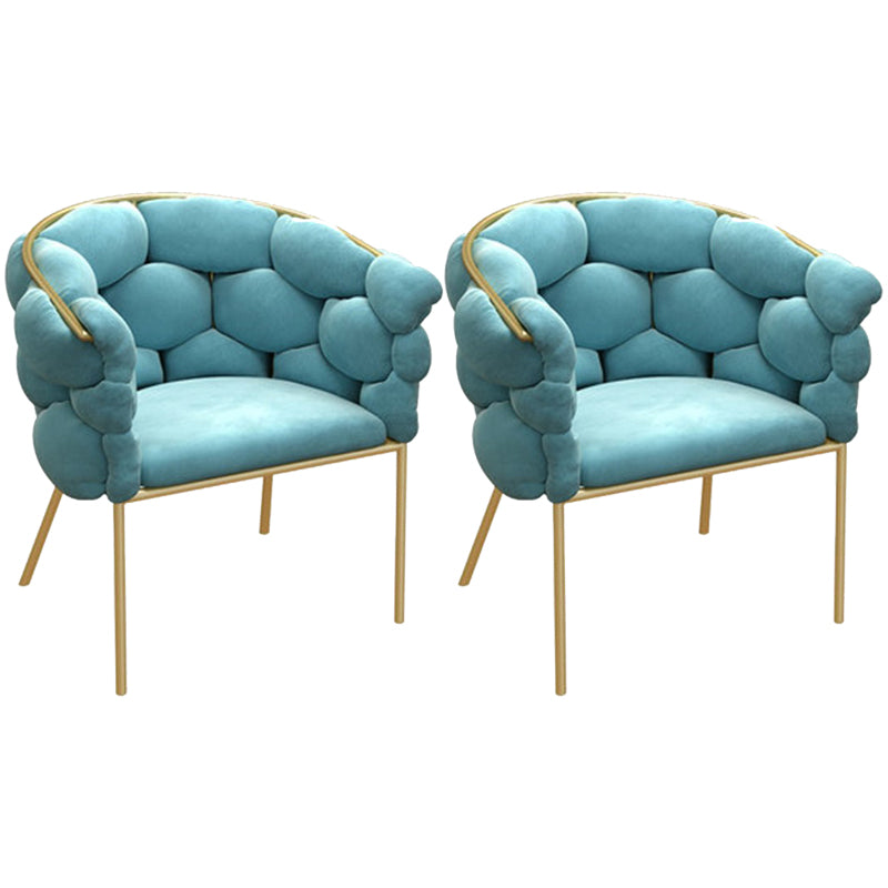Sloped Arms Vanity Armchair Basic Four Leg Chair with Cushion