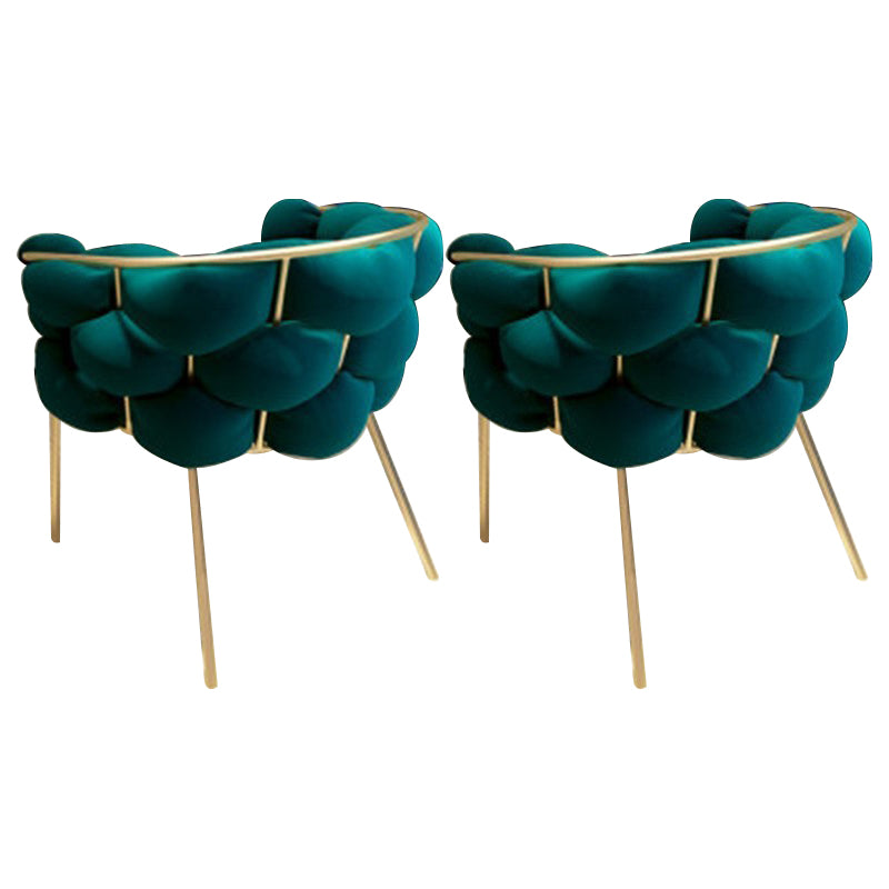 Sloped Arms Vanity Armchair Basic Four Leg Chair with Cushion