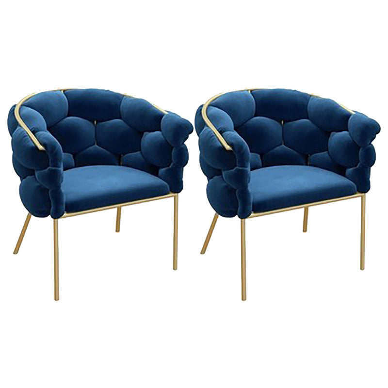 Sloped Arms Vanity Armchair Basic Four Leg Chair with Cushion