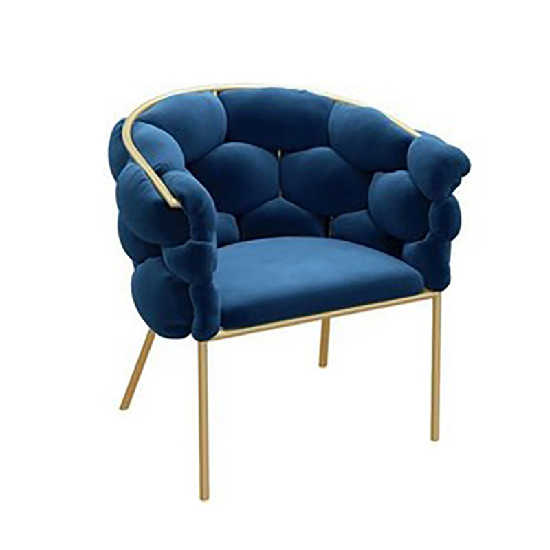 Sloped Arms Vanity Armchair Basic Four Leg Chair with Cushion