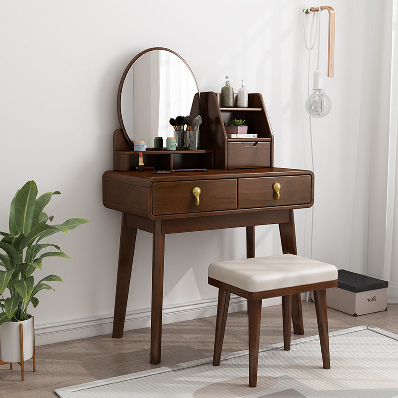Traditional Vanity Dressing Table Set Solid Wood Vanity Makeup Table Set with Mirror