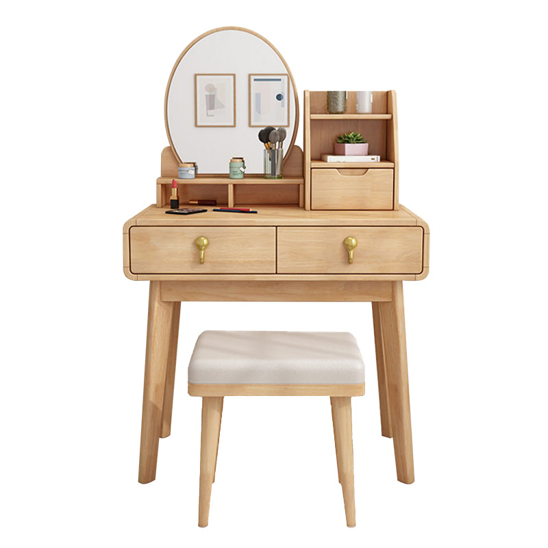 Traditional Vanity Dressing Table Set Solid Wood Vanity Makeup Table Set with Mirror