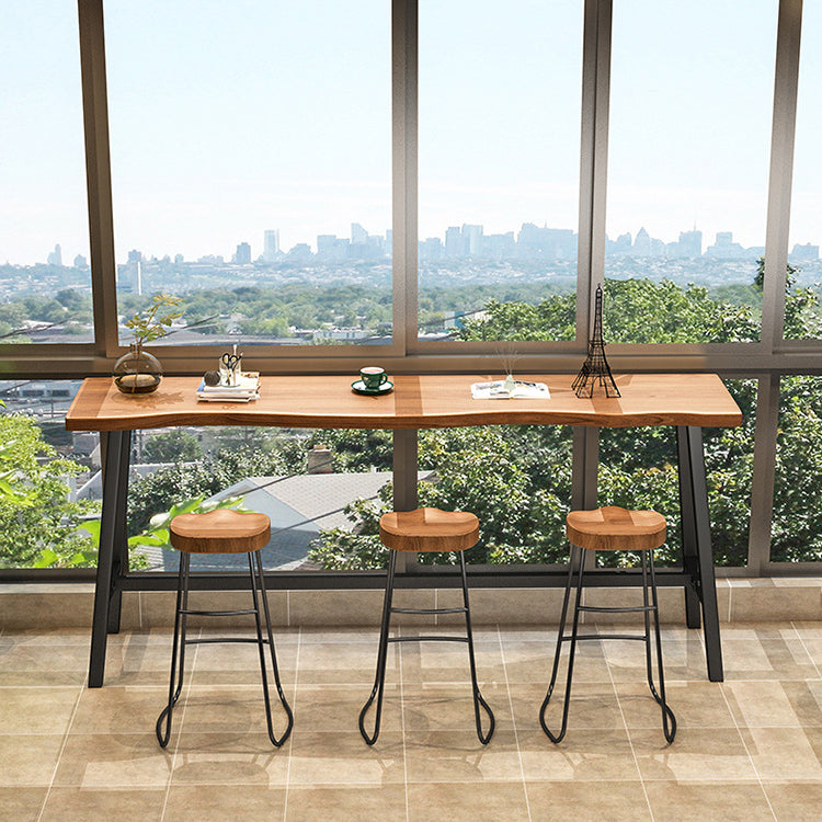 Modern Bar Table Set 1/2/4 Pcs Pine Solid Wood Bar Table and Backless Stools