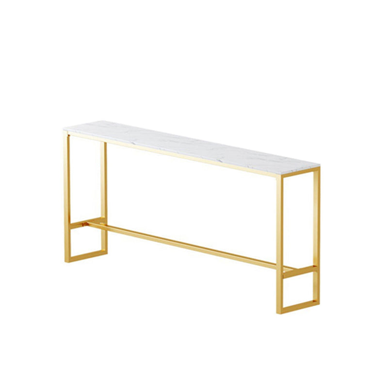 Glam 1/2/3 Pieces Bar Table Set Rectangle Bar Table with High Metal Stools