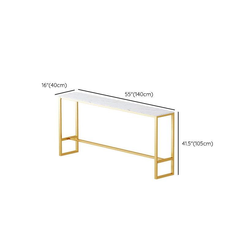 Glam 1/2/3 Pieces Bar Table Set Rectangle Bar Table with High Metal Stools