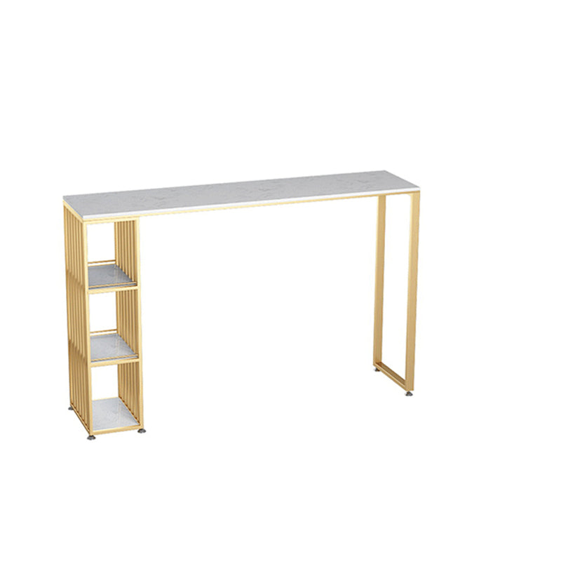 Glam 1/2/3 Pieces Bar Table Set Rectangle Bar Table with Metal High Stools