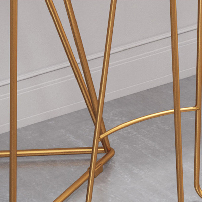 Rectangle Wood Bar Table with High Metal Stools Glam Style 1/2/4 Pieces Bar Table Set