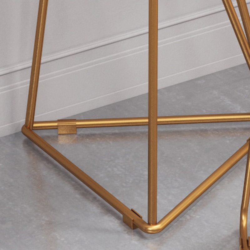 Rectangle Wood Bar Table with High Metal Stools Glam Style 1/2/4 Pieces Bar Table Set