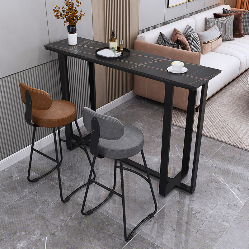 Modern Stone Bar Table Set 1/2/3 Pieces Rectangle Pub Dining Set