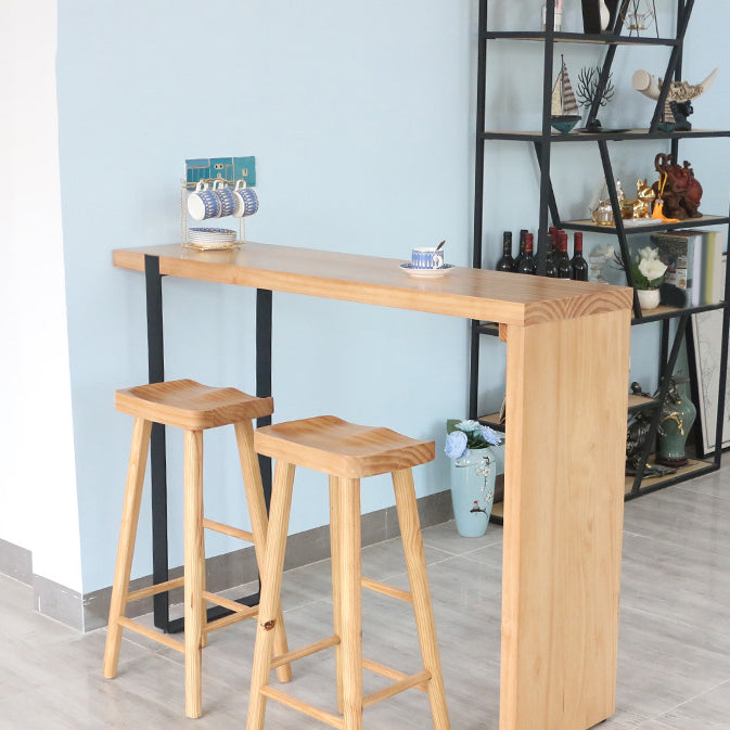 Industrial Bar Table Set 1/3 Pieces Rectangle Solid Wood Pub Dining Set