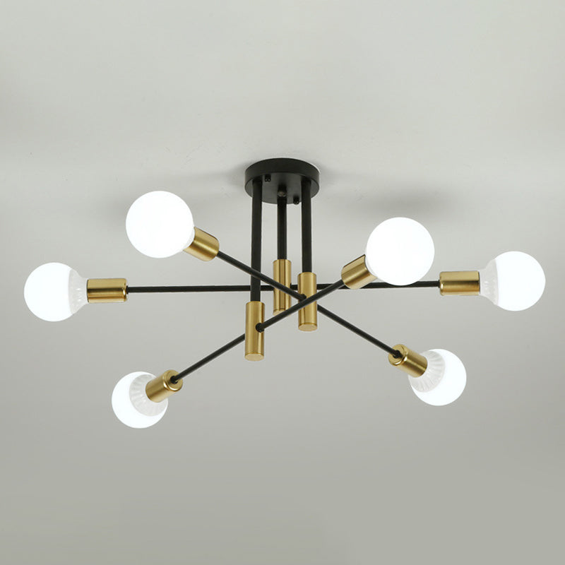 Sputnik Semi Flush Mount Industrial Metal Flush Ceiling Light Fixture