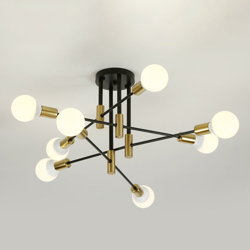 Sputnik Semi Flush Mount Industrial Metal Flush Ceiling Light Fixture