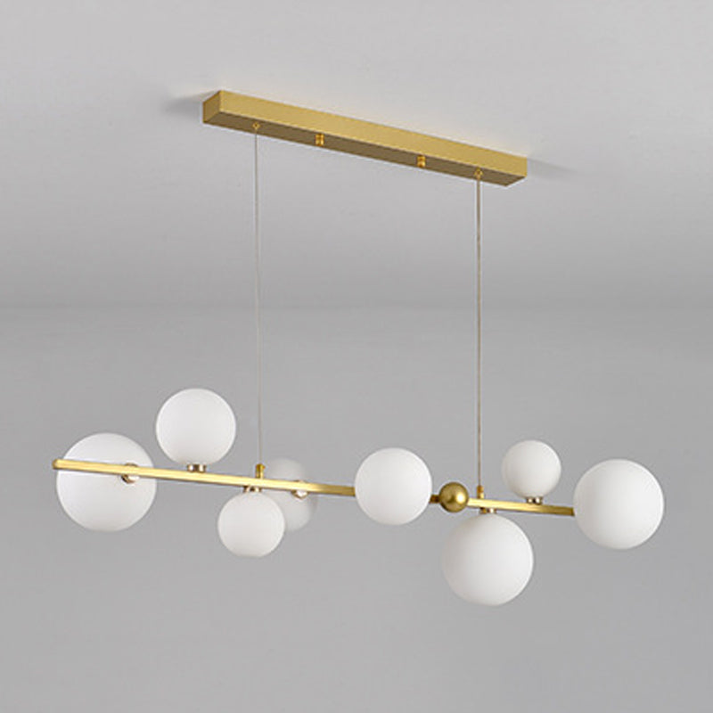 Glass Globe Island Pendant Modern 8-Lights Island Lighting for Dining Room