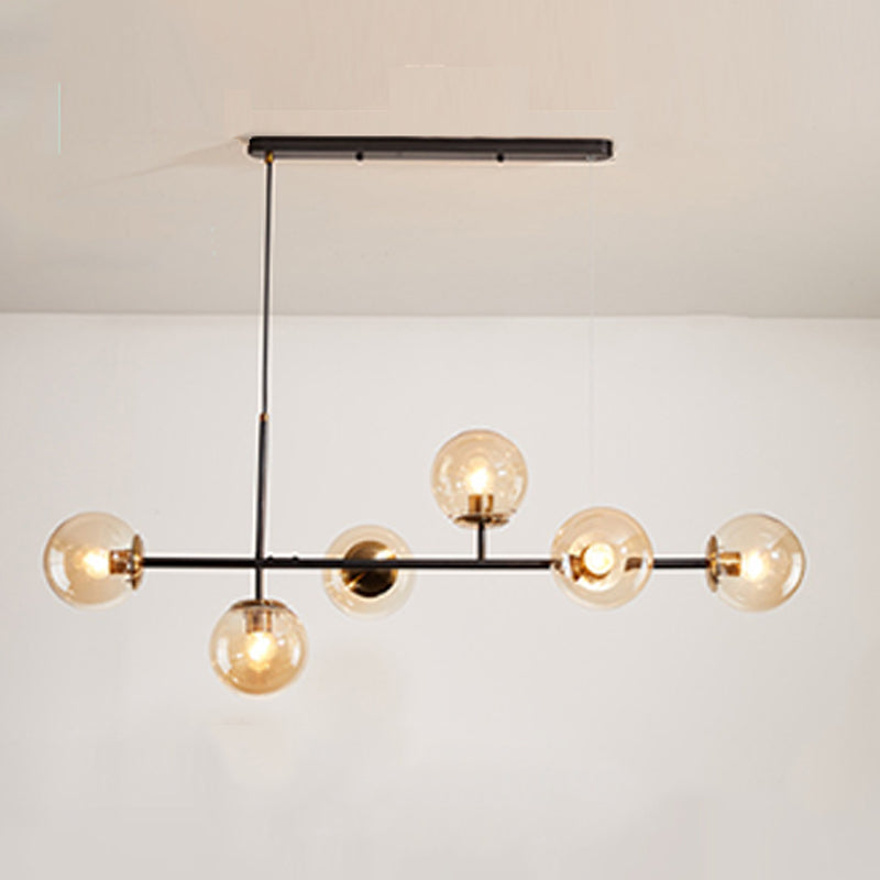 Modern Island Lighting Fixture Glass Hanging Light for Dining Room