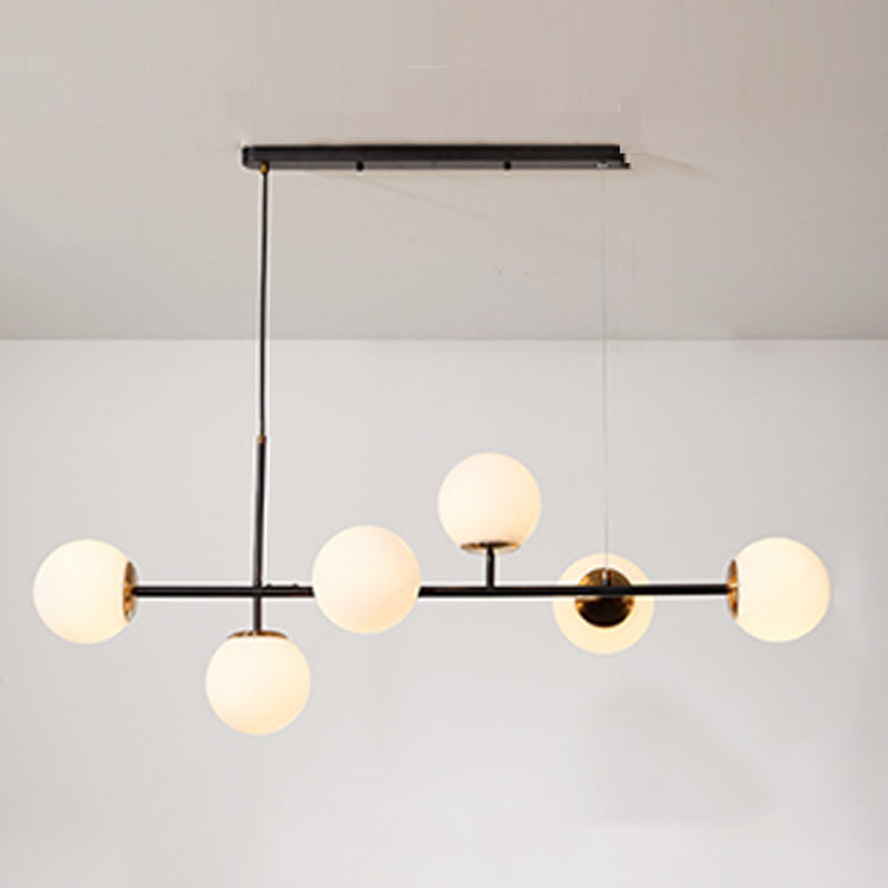Modern Island Lighting Fixture Glass Hanging Light for Dining Room