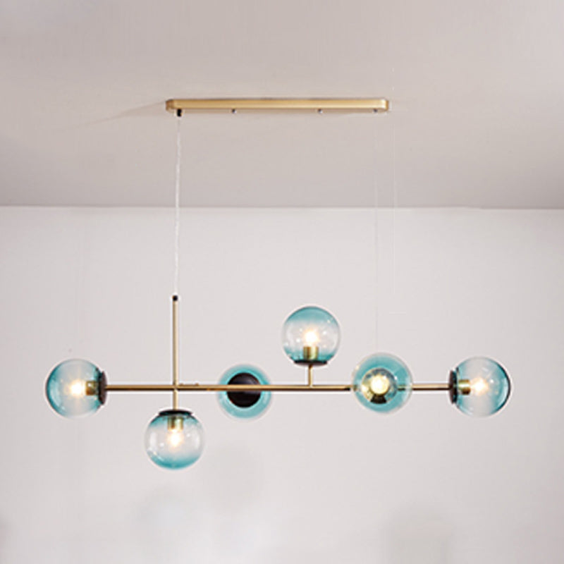 Modern Island Lighting Fixture Glass Hanging Light for Dining Room