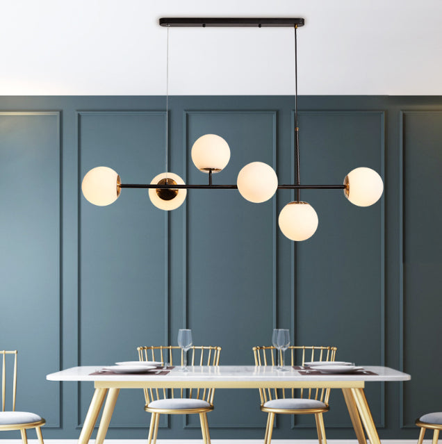 Modern Island Lighting Fixture Glass Hanging Light for Dining Room