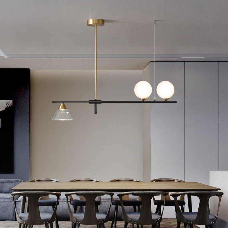 Glass Globe Island Pendant Lighting Modern Multiple-Light Island Light Fixtures