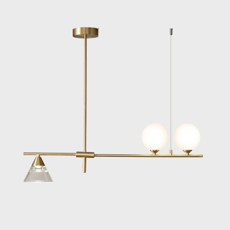 Glass Globe Island Pendant Lighting Modern Multiple-Light Island Light Fixtures