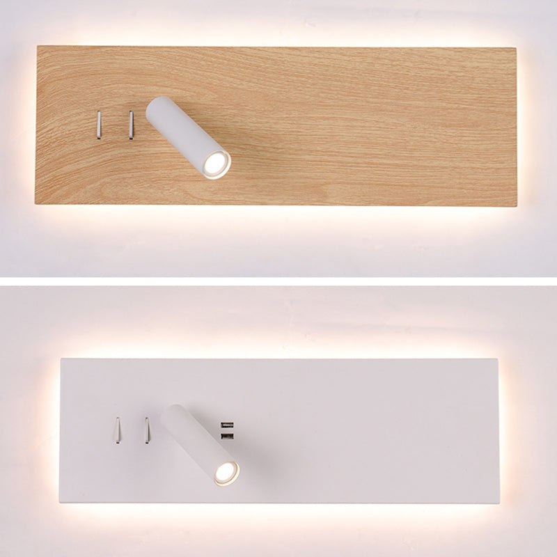 Modern Style Rectangle Shape Wall Sconce Metal 2 Lights Sconces for Bedroom