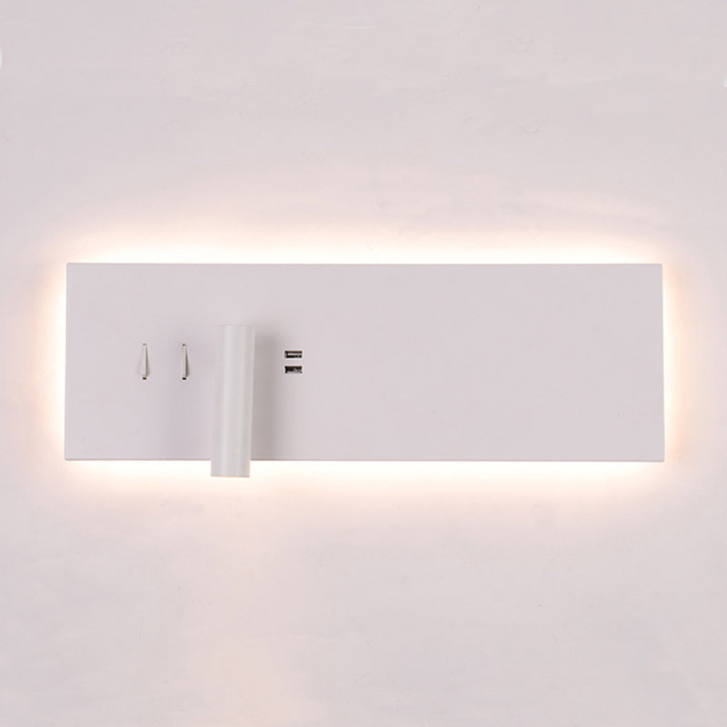 Modern Style Rectangle Shape Wall Sconce Metal 2 Lights Sconces for Bedroom