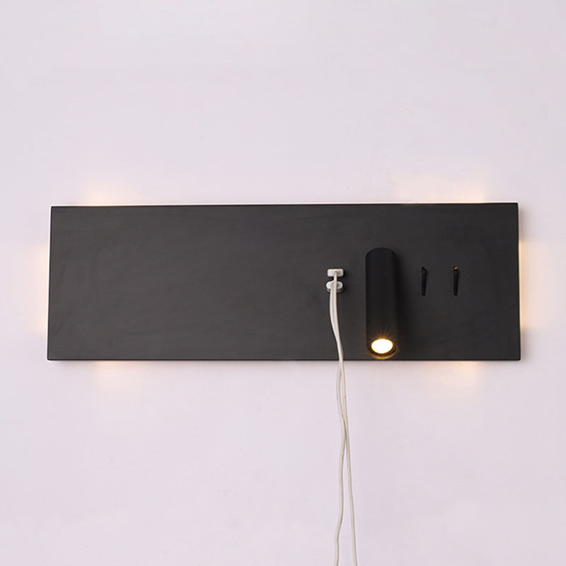 Modern Style Rectangle Shape Wall Sconce Metal 2 Lights Sconces for Bedroom