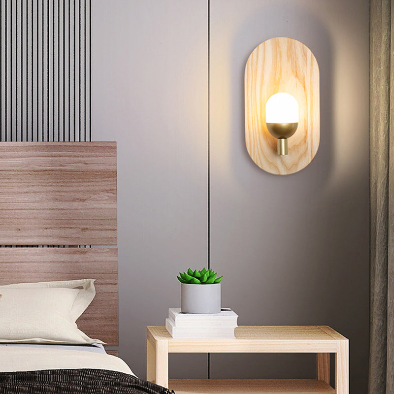Modernism Wood Wall Light Acrylic Shaded Lighting for Bedroom