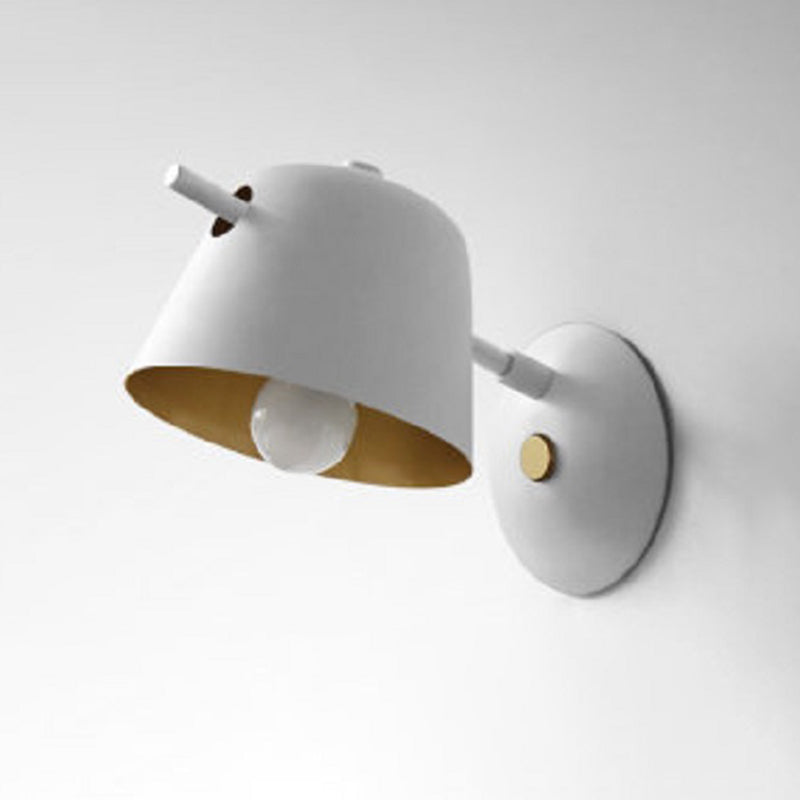 1-Light Wall Lamp Macaron Style Wall Mount Lamp with Metal for Living Room