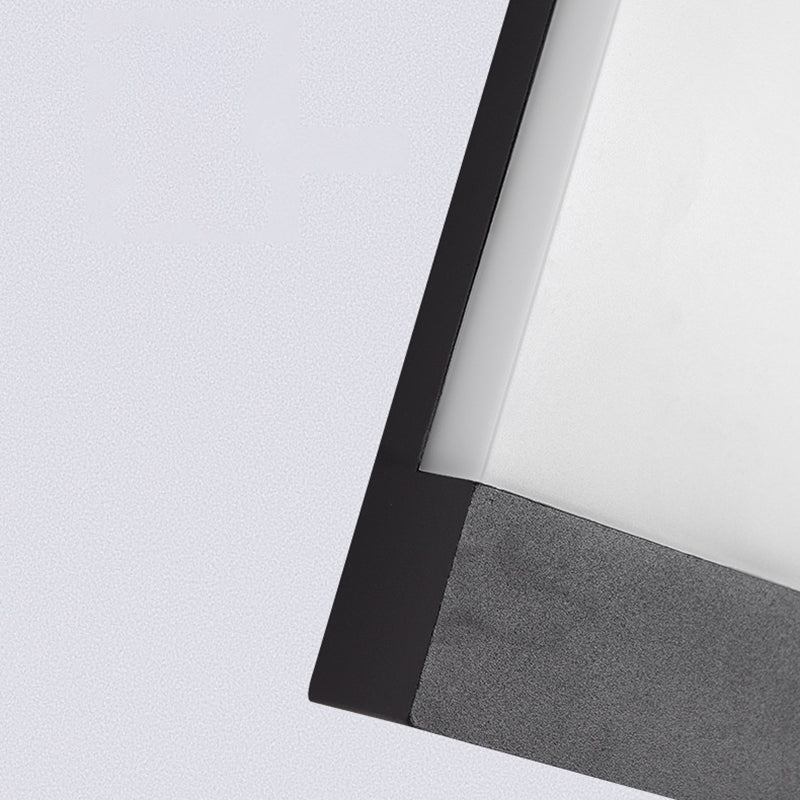 Square LED Wall Lamp Modern Black Wall Mount Lamp with Acrylic Shade for Garden