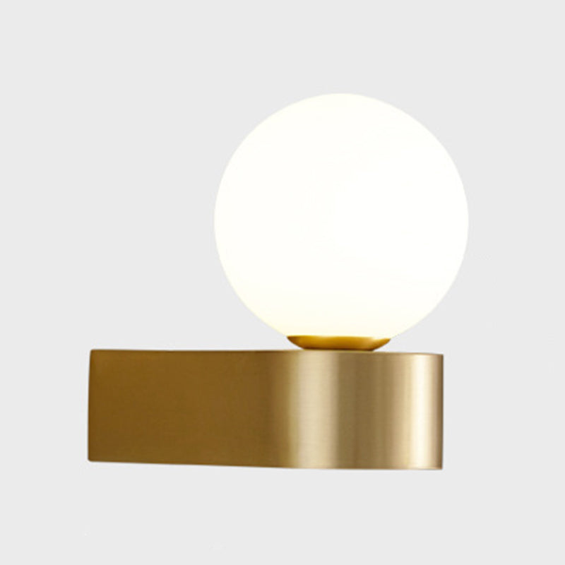 Metal Globe Sconce Light Modern 1-Light Sconce Light Fixture for Bedroom