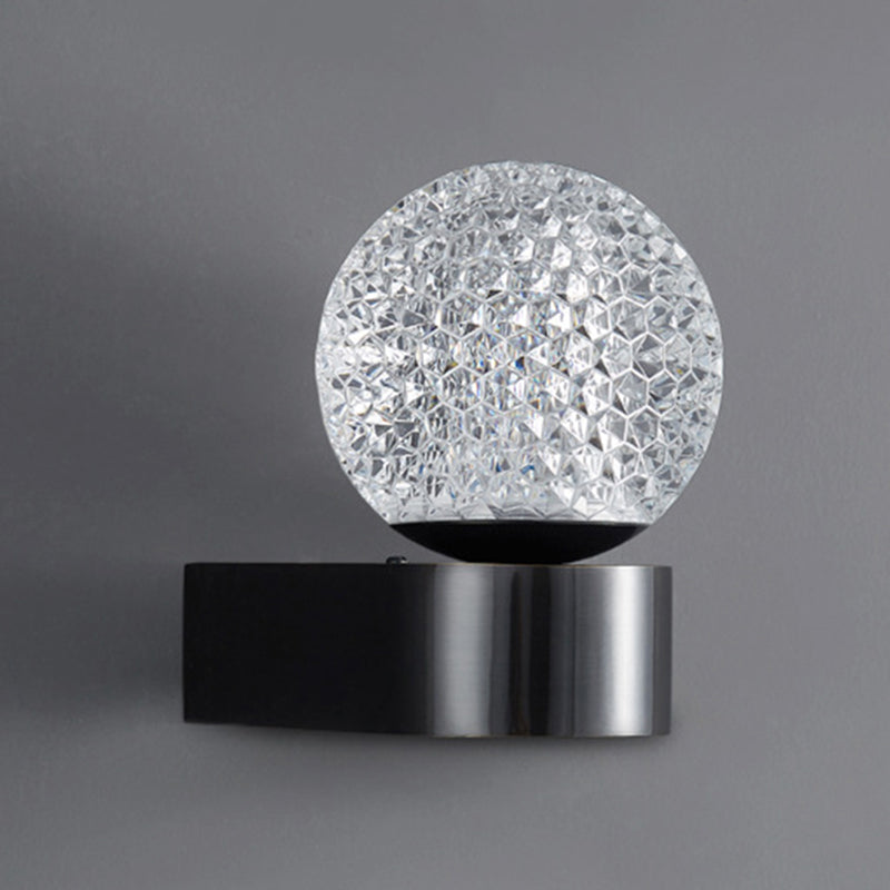 Metal Globe Sconce Light Modern 1-Light Sconce Light Fixture for Bedroom