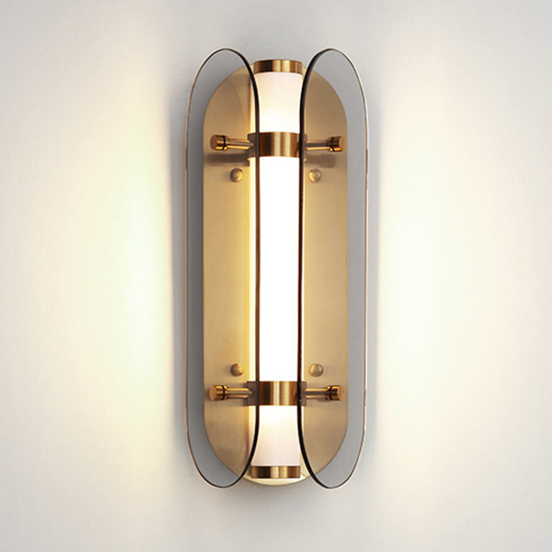 Modern LED Wall Lamp 1-Light Wall Mount Lamp with Glass Shade for Bedroom