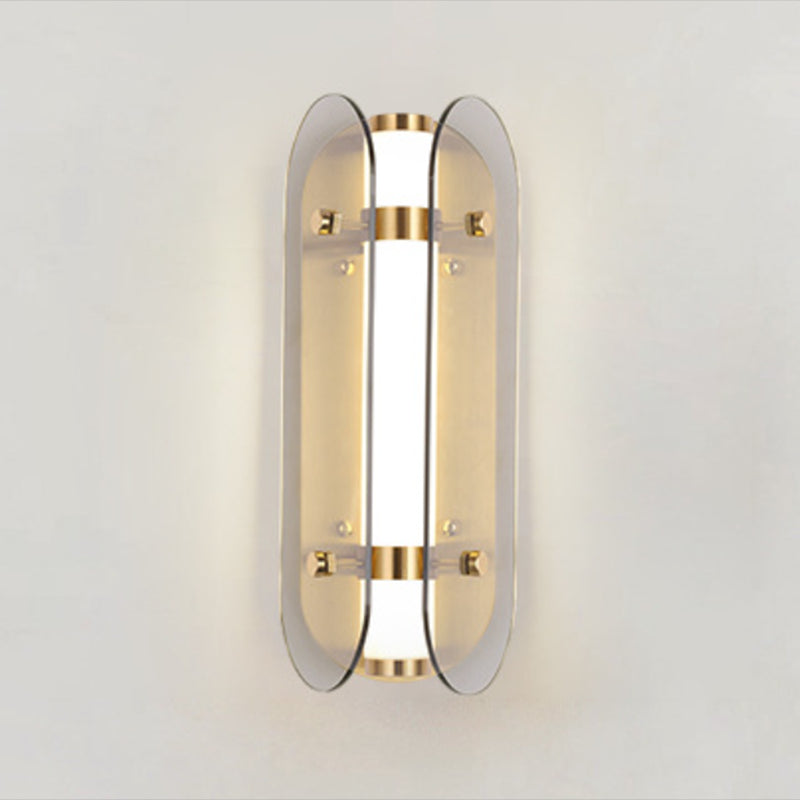 Modern LED Wall Lamp 1-Light Wall Mount Lamp with Glass Shade for Bedroom