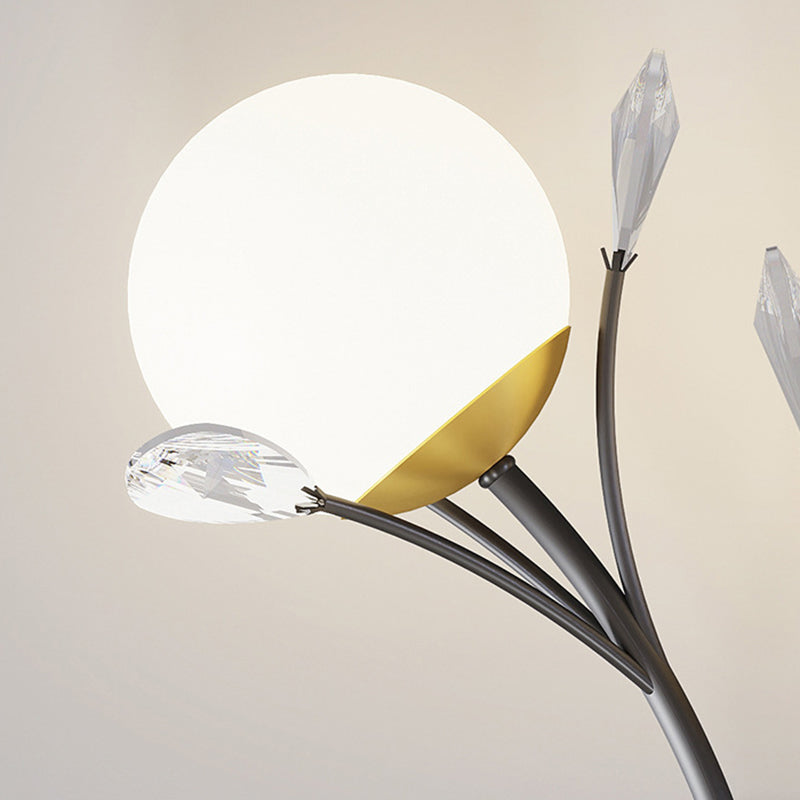 Contemporary Black Lighting Globe Glass Shaded Wall Light for Home