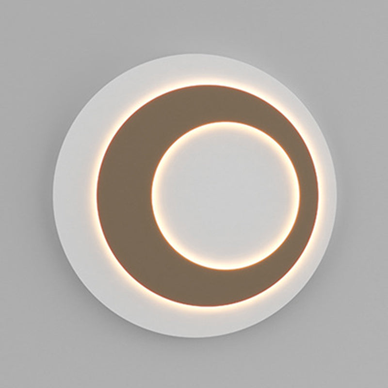 Round LED Wall Lamp 1-Light Modern Wall Mount Lamp with Acrylic Shade for Bedroom