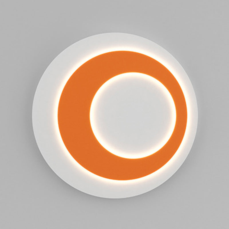 Round LED Wall Lamp 1-Light Modern Wall Mount Lamp with Acrylic Shade for Bedroom