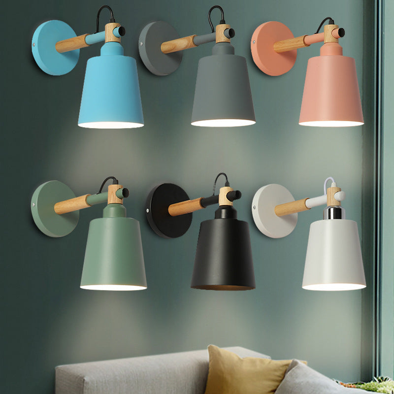 Modernism Metal Shaded Wall Light 1 Light Polish Finish Lighting for Hallway