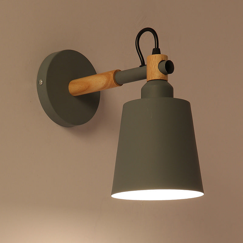 Modernism Metal Shaded Wall Light 1 Light Polish Finish Lighting for Hallway