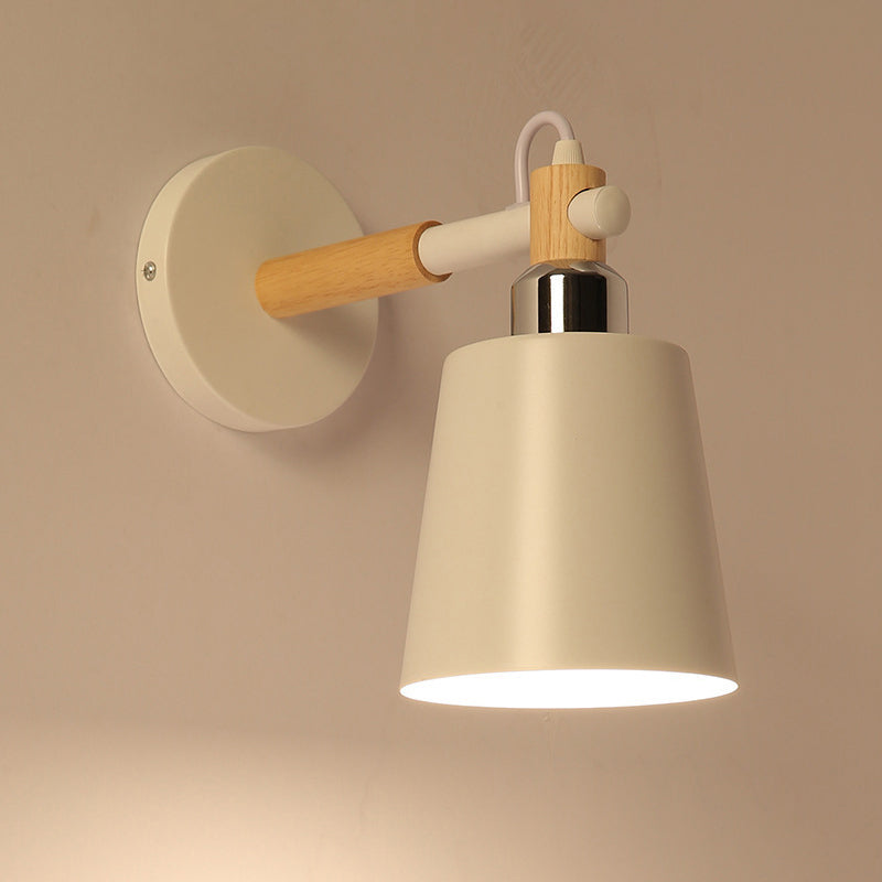Modernism Metal Shaded Wall Light 1 Light Polish Finish Lighting for Hallway