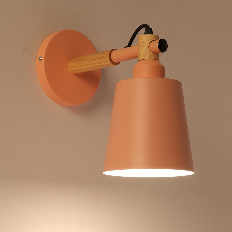 Modernism Metal Shaded Wall Light 1 Light Polish Finish Lighting for Hallway