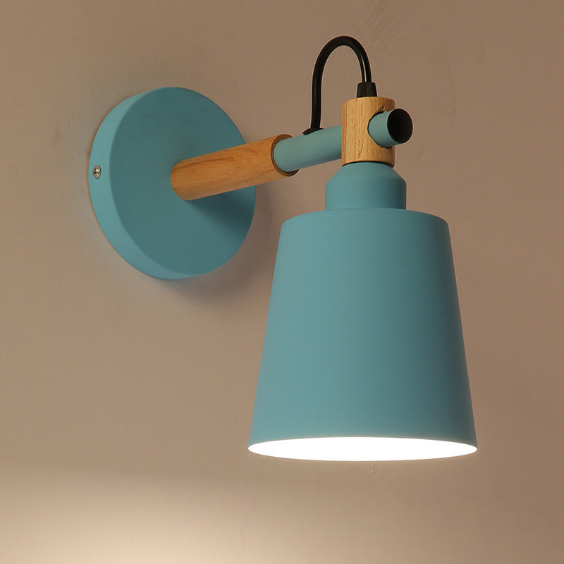 Modernism Metal Shaded Wall Light 1 Light Polish Finish Lighting for Hallway