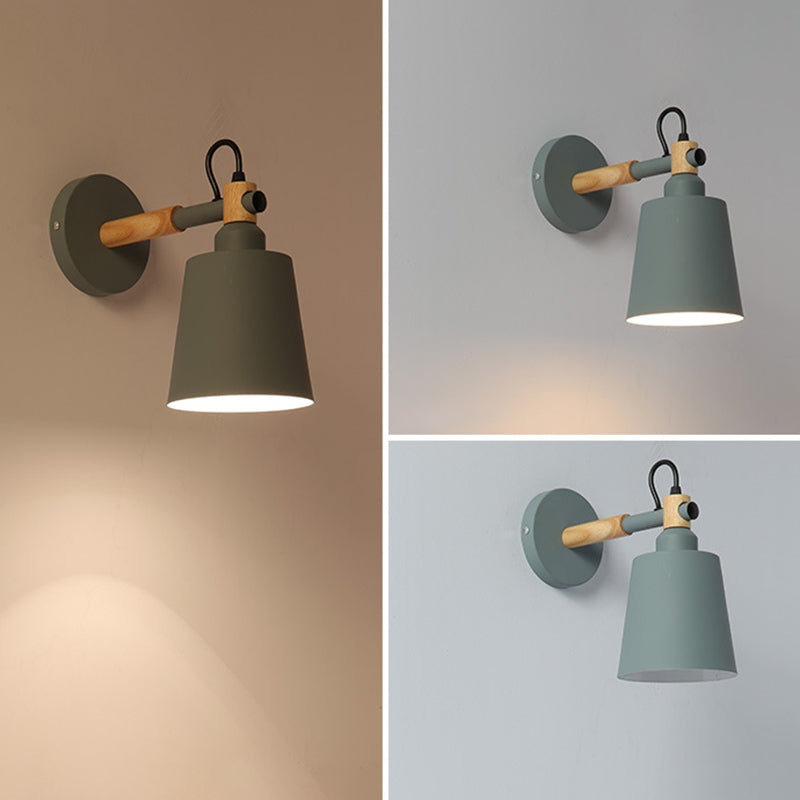 Modernism Metal Shaded Wall Light 1 Light Polish Finish Lighting for Hallway