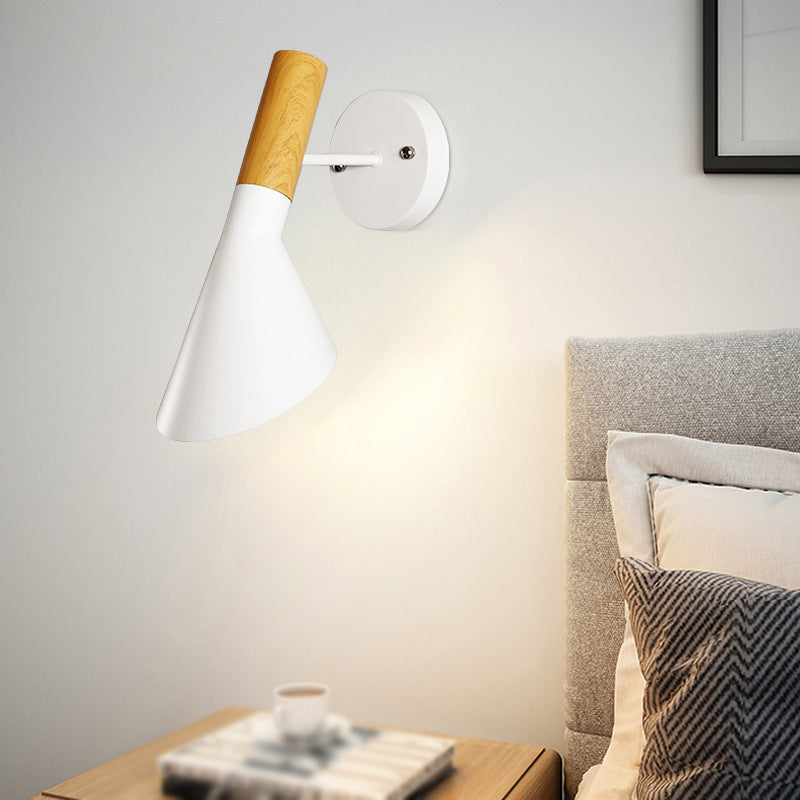 Contemporary Wall Light Black/White Metal Lighting for Living Room