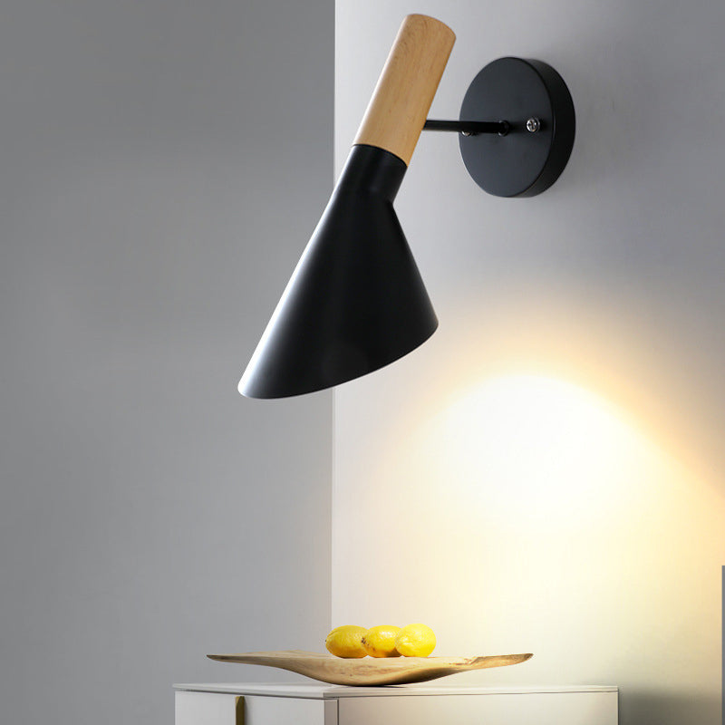 Contemporary Wall Light Black/White Metal Lighting for Living Room