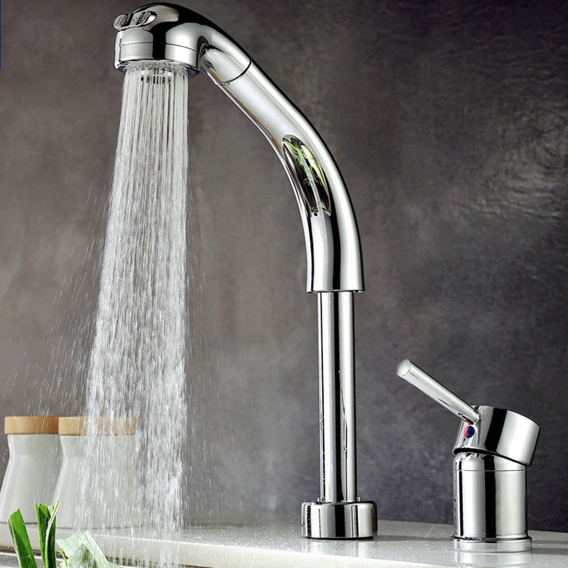 Contemporary Vessel Sink Faucet Lever Handles 2 Hole Faucets Low Arc Solid Brass Faucet