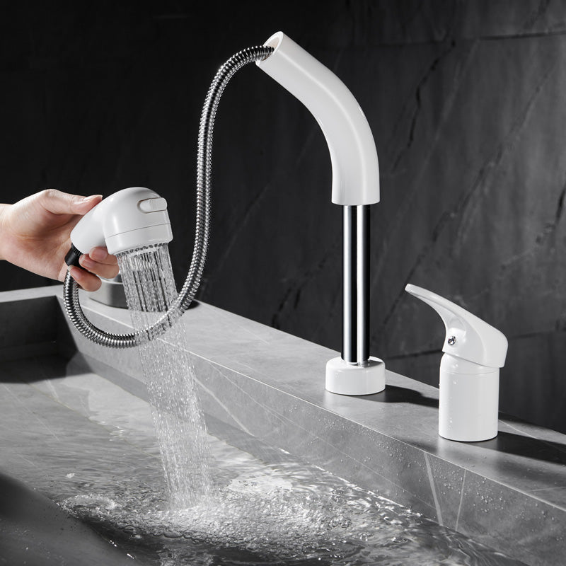 Contemporary Vessel Sink Faucet Lever Handles 2 Hole Faucets Low Arc Solid Brass Faucet