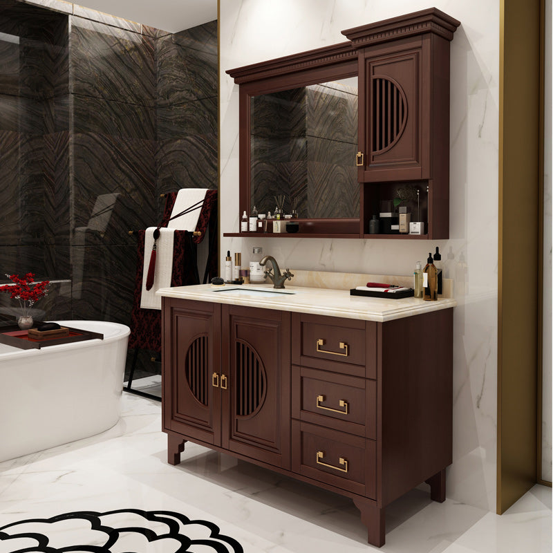 Traditional Sink Vanity Bathroom Vanity Cabinet with Mirror Cabinet