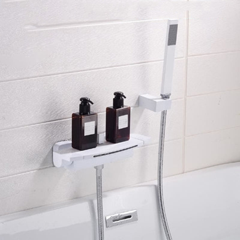 Modern Wall Mounted Copper Tub Filler Low Arc Waterfall Tub Faucet Trim