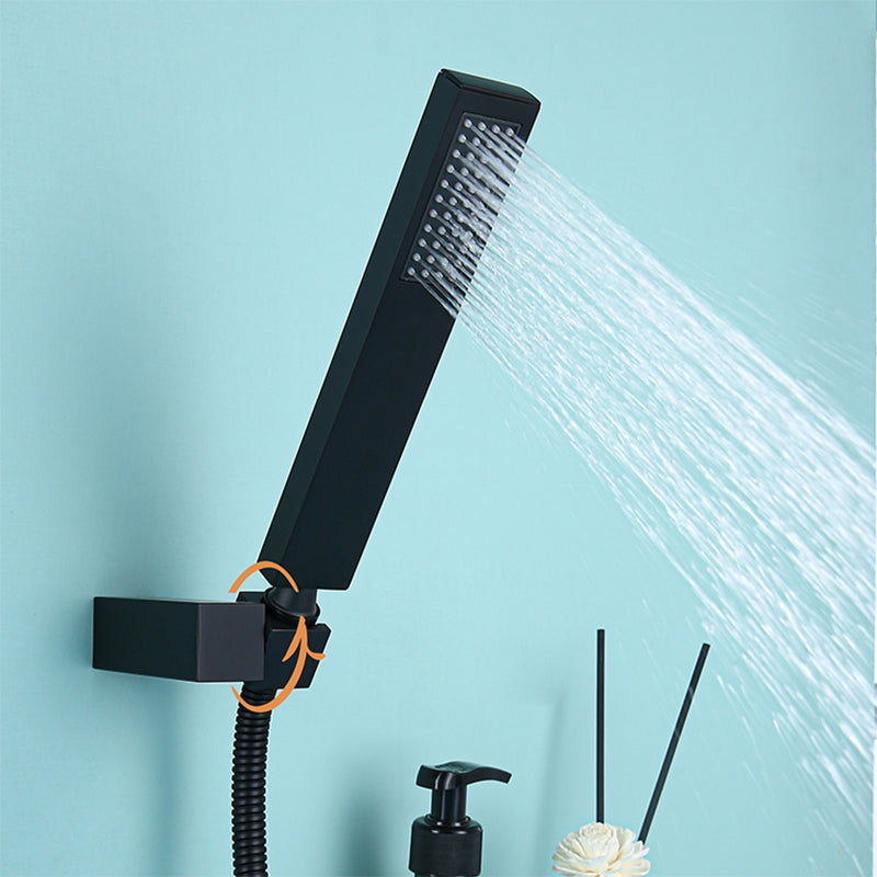 Modern Wall Mounted Copper Tub Filler Low Arc Waterfall Tub Faucet Trim